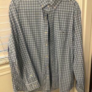 Vineyard Vines Blue and White Plaid Button Down Shirt